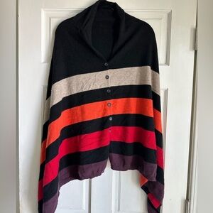 360 Cashmere A-symmetrical poncho sweater. One size.